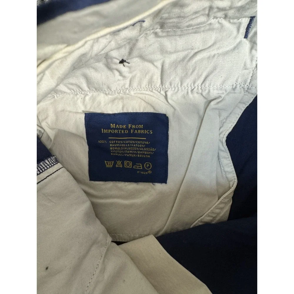 Polo Ralph Lauren Chino Shorts Size 46 46B Navy 100% Cotton Flat Front 9